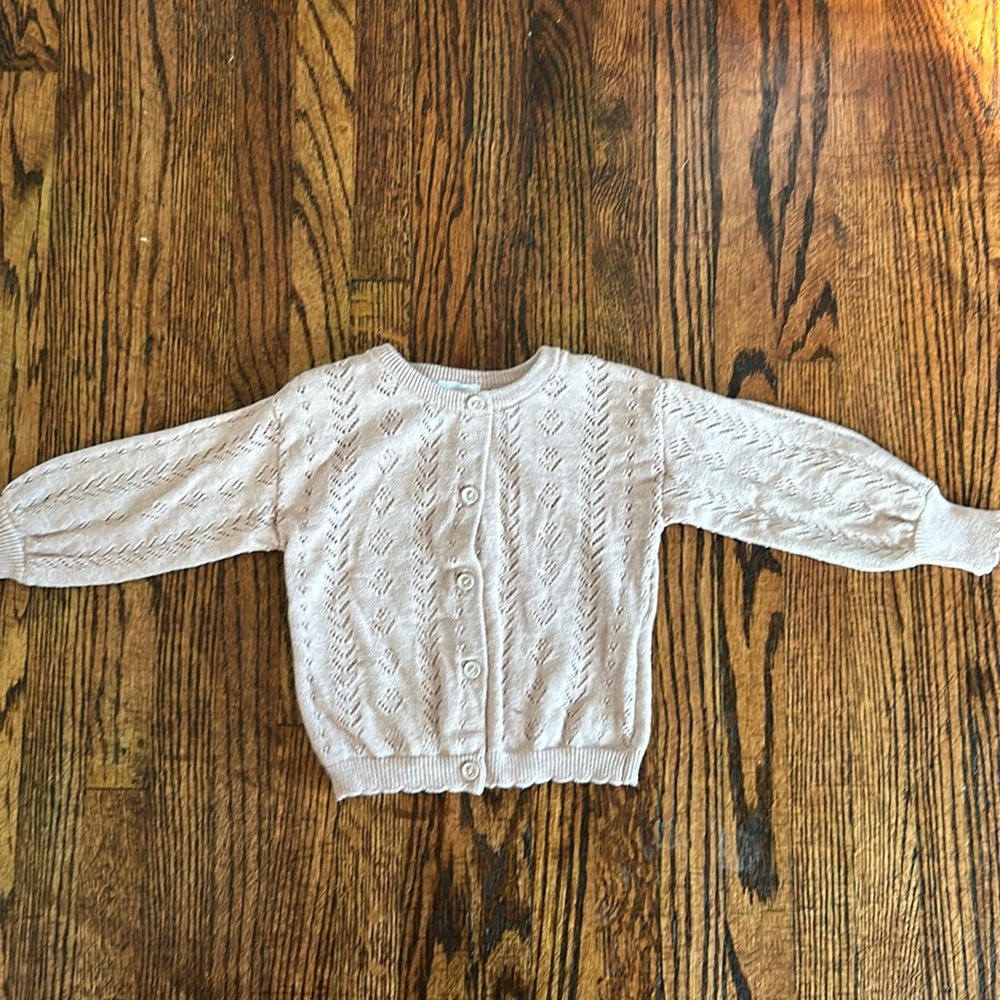 Jamie Kay Avril Cardigan, Sweetheart Marle Mauve Pink Pointelle 3-6 months
